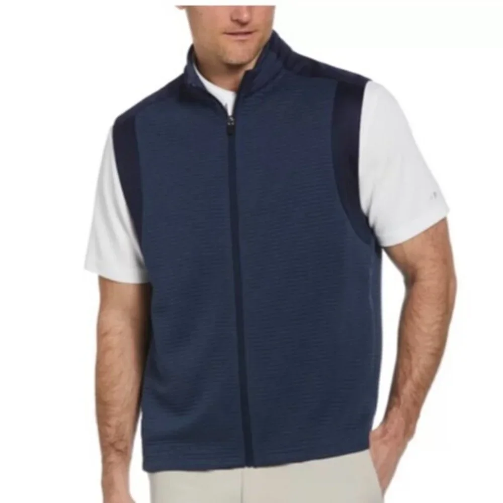 NEW Grand Slam Golf Vest Mens Size Large Blue Quilted Zip‎ Front NWT
